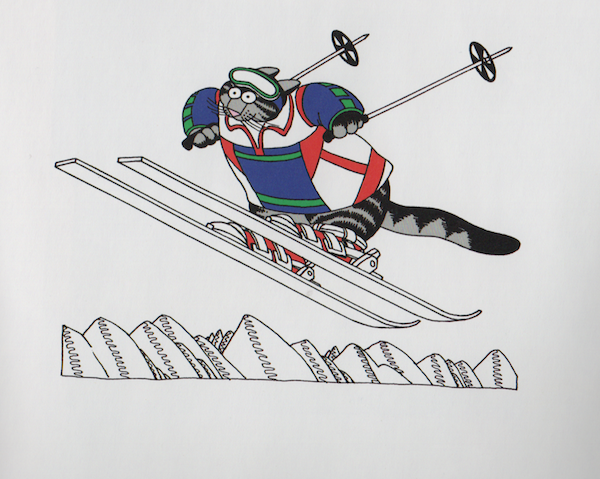 ski jumping cat